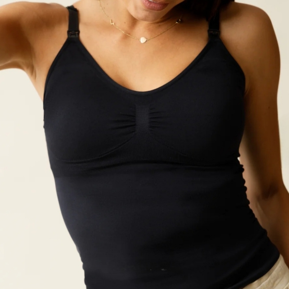 NWT Black Simply Sublime Maternity & Nursing Tank Women's Size Large